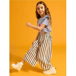 Sinsay - Široke prugaste pantalone - belo