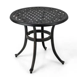 Costway Stranska miza za teraso 61 cm rustikalno rjava