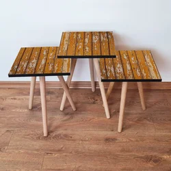 Hanah Home Set klub stočića 3Shp211, 3 komada, Šarena