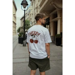 Innovation X Oversized Majica Unisex - Bela Cherry