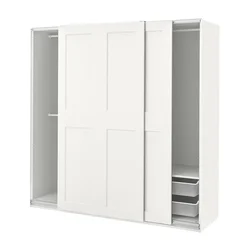PAX / GRIMO Kombinacija garderobera, bela/bela, 200x66x201 cm