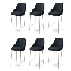 Hanah Home Set barskih stolica Enox, 6 komada, Antracit-beli