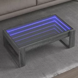 Stolić s beskonačnim LED svjetlima boja hrasta 90x53x30 cm