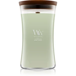 Woodwick Ethereal Haze dišeča sveča z lesenim stenjem 610 g