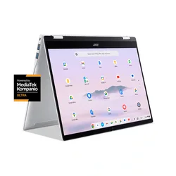 Acer - Chromebook Plus Spin 514 -14 WUXGA Touch Laptop with Google AI- MediaTek Kompanio Ultra-12GB RAM- UFS 256GB - Wi-Fi 7 - Platinum Silver