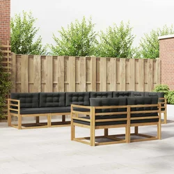 Set vanjskih sofa 6 kom. Bijela i antracit Poliester