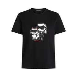 Karl Lagerfeld Majica siva/krvavo rdeča/črna/bela