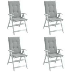 Jastuci za stolice 4 kom svjetlosivi 120 x 50 x 4 cm od tkanine