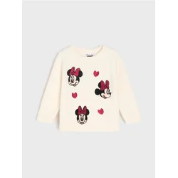 Sinsay - Džemper s vezom Minnie Mouse - krem
