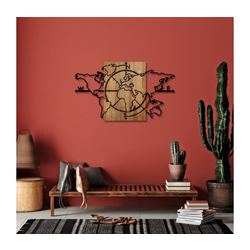 Wallity Zidna dekoracija World Map-324, 118x3x70cm, Hrast