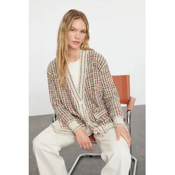 Trendyol Stone V-Neck Knitwear Cardigan