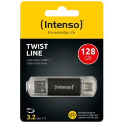 (Intenso) USB Flash drive 128GB, USB 3.2, USB-C, USB-A, Twist Line - USB3.2-128GB/Twist Line