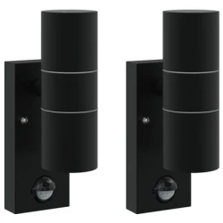 Vanjska zidna lampa 2 pcs Crna 7 x 10 x 22 cm