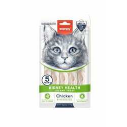 Wanpy Cat Creamy Lickable Treats for Cats Kidney care - Chicken & Veggies 5x14g