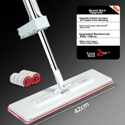 OKwife Ravni mop, 42 cm, 2 krpe