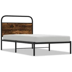 Vidaxl Posteljni okvir brez vzmetnice 107x203 cm dim. hrast inž. les