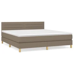 Vidaxl Box spring postelja z vzmetnico taupe 180x200 cm blago