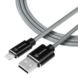 Tactical Aramid ekstra čvrst kabel USB-A/Lightning MFI - 1m - Siva KP31196