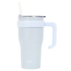 shumee Miami TERMO SKODELICA 600 ml bela z ročajem in slamico