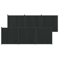 Panel ograde 6 pcs WPC i aluminij Crna