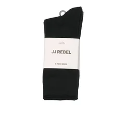 JJ Rebel by Jack & Jones duge čarape 5 pak za muškarce, crne