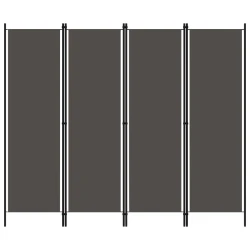 Sobna pregrada s 4 panela antracit 200 x 180 cm