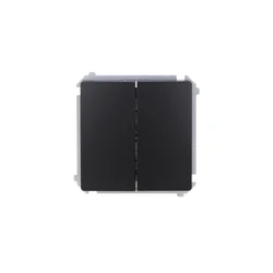 shumee Simon Basic Dvojno stopniščno stikalo (modul) 10AX, 250V, vijačni priključki črne barve BMW6/2.01/49