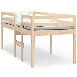 Vidaxl Visoka postelja 90x190 cm trdna borovina