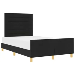 Vidaxl Konstrukcija postelje z vzglavjem Črna 120 x 190 cm blago