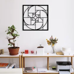 Wallity Zidna dekoracija Golden Ratio, 52x52 cm, 1.2mm, Crna