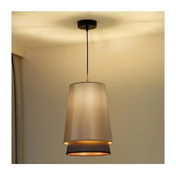 Duolla - Luster na sajli BELL SHINY 1xE27/15W/230V prečnik 25 cm srebrna/crna