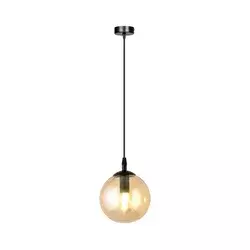 Luster na sajli COSMO 1xE14/10W/230V prečnik 14 cm crna/bež