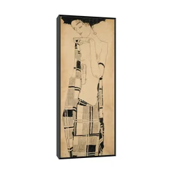 Canvas Slika na platnu Standing Girl, Egon Schiele, Sa ramom, 60 x 150 cm, Crni