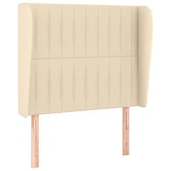 Vidaxl Vzglavje z ušesi krem 93x23x118/128 cm blago