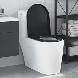 WC daska Crna 49 x 36 x 4 cm Duroplast