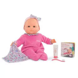 Bábika Eloise Pink ide do postieľky Mon Grand Poupon Corolle 36 cm s modrými klipkajúcimi očami a 4 doplnky od 24 mes CO130200