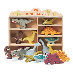 Lesene prazgodovisnke živali na polički 24 kom Dinosaurs set Tender Leaf Toys