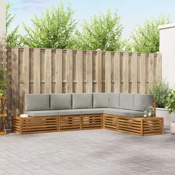 Set vanjskih sofa Prirodna i svijetlo siva 273 x 213,5 x 73 cm