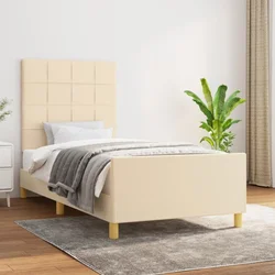 Okvir za krevet bez madraca krem 100 x 200 cm od tkanine