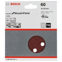 Bosch Brusni list C430, pakovanje od 5 komada 125 mm, 60 ( 2608605641 )