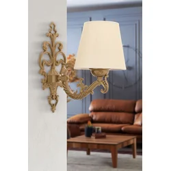 Opviq Zidna lampa Claire, 15x10x13cm, IP20, Krem-zlatna boje
