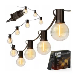 LED prigušiva spoljašnja girlanda 25xE12/1W/24/230V 17,5 m IP65 crna + daljinski upravljač
