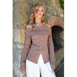 Trend Alacati Stili Ženska bluza Alc-X14527, Smeđa