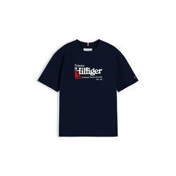 TOMMY HILFIGER Majica temno modra/rdeča/bela