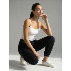 Sinsay - Jogger pantalone sa dodatkom viskoze, soft touch - crno