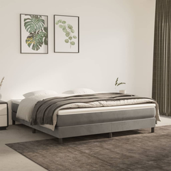 Okvir za krevet s oprugom svjetlosivi 160 x 200 cm baršunasti