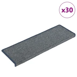 Prostirke za stepenice 30 kom 65x21x4 cm svijetlo sive i plave pravokutne rubove