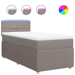 Vidaxl Box spring postelja z vzmetnico taupe 90x190 cm blago