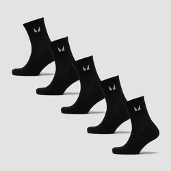 MP Unisex Crew Socks (5 Pack) - Black - UK 12-14