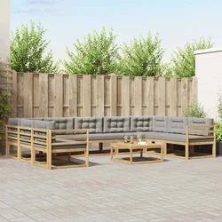 Set vanjskih sofa s jastukom 10 pcs Bijela i svjetlosiva